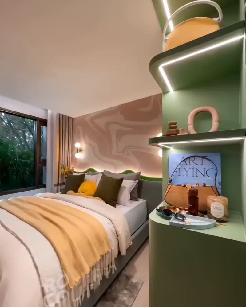 Styled guest room