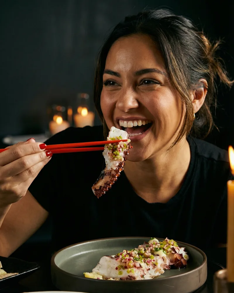 Guest enjoying a dish