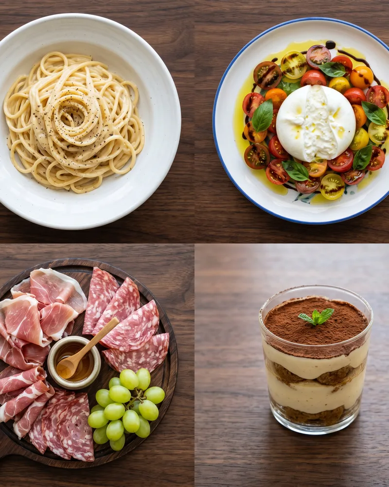 Set of plated dishes